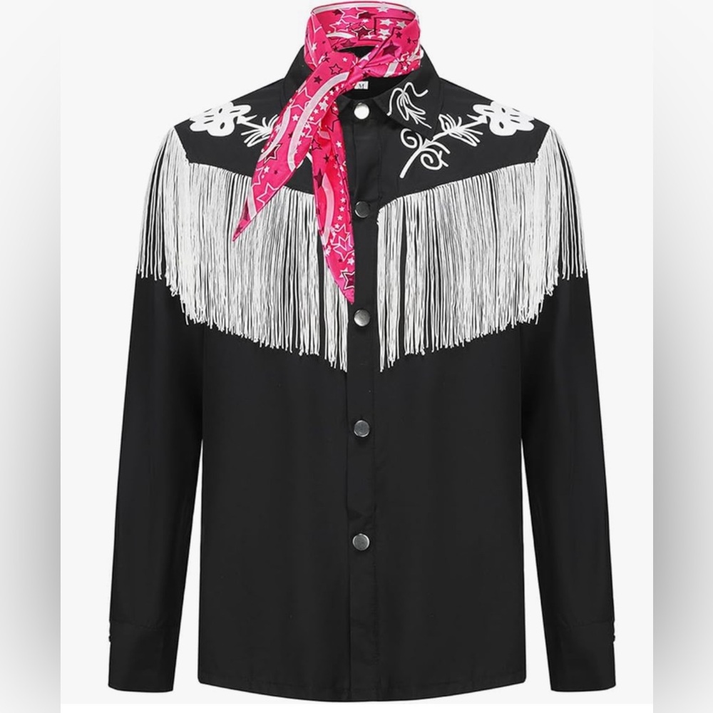 Black Western Fringe Shirt